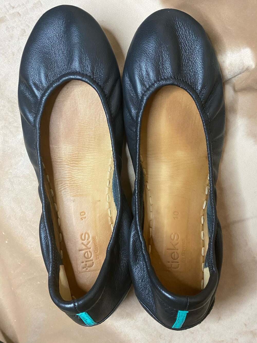 Tieks by Gavrieli Black Leather Ballet Flats Size 10